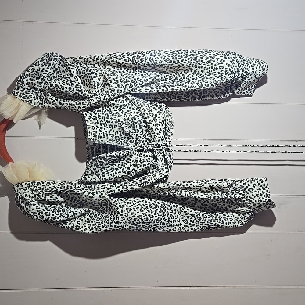 O. Vianca Animal Print Crop Top Womens Large